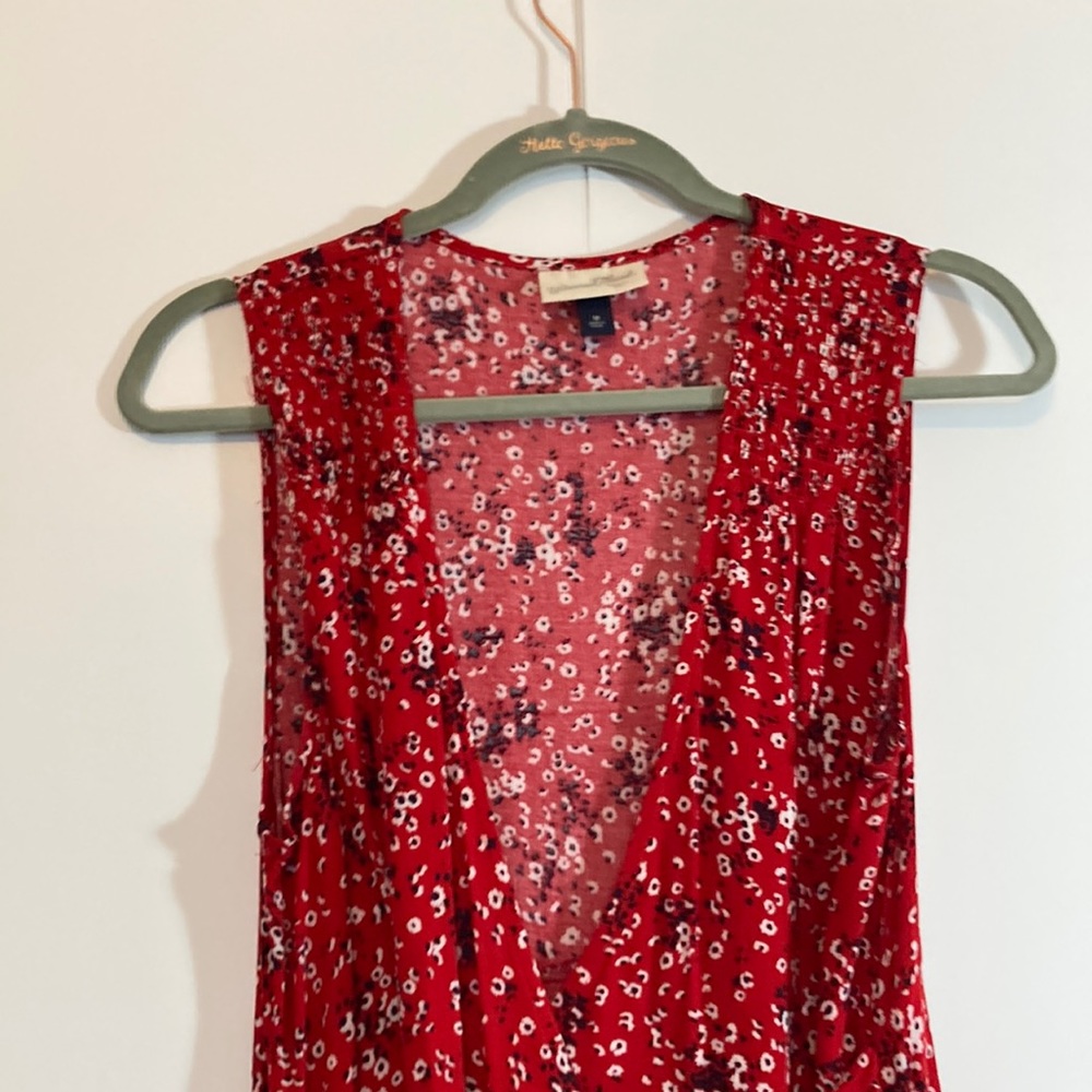 Floral red women’s tie up dress by universal Thread size Medium